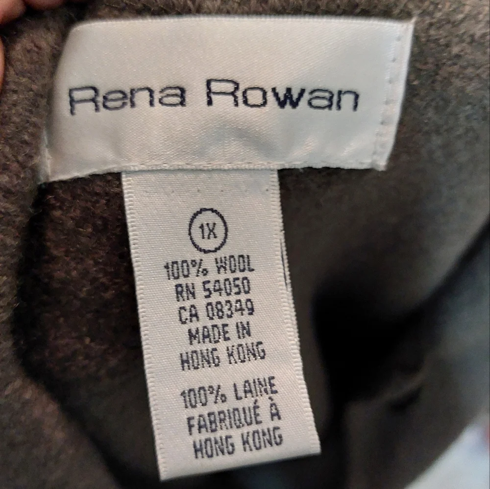 Rena Rowan Olive Green Soft Wool Lightweight Sweater Jacket Size 1X - Picture 7 of 7